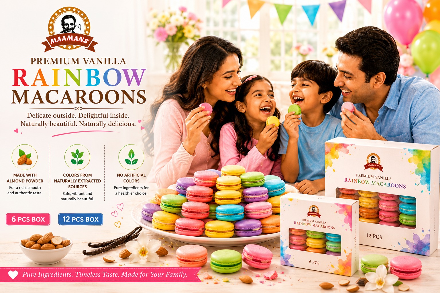 WhatsApp Image 2026-06-16 at 5.21.36 PM Vanilla Rainbow Macaroons 12 pcs - Image 1