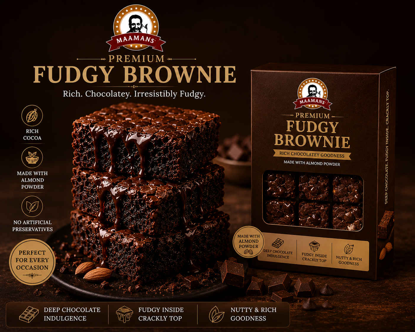 fudgy brownie pic 1 Premium Fudgy Brownie (500g) - Image 1